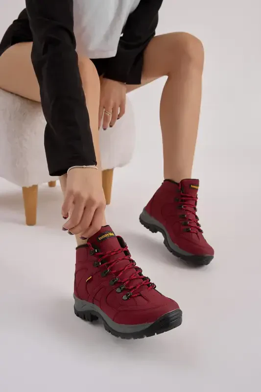 Unisex Burgundy Trekking Boot V2rts-BURGUNDY - 1