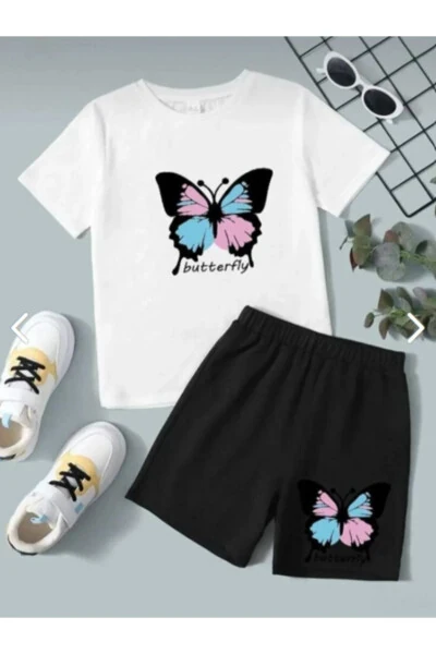 Unisex Butterfly Print Kids Shorts Set - GUTSY
