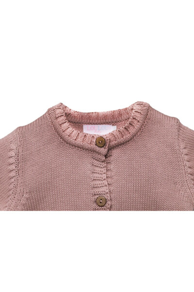 Unisex chaqaloq jigarrang Mason Organic kardigani - 4