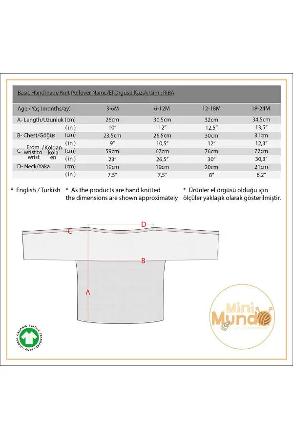 Unisex chaqaloq pushti ekru sviter - 6