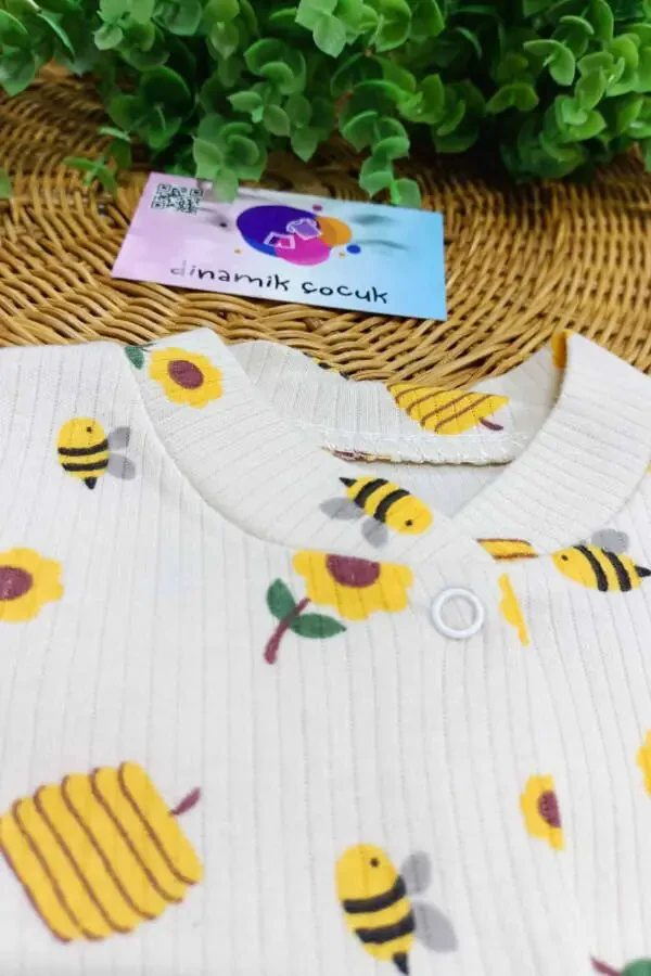 Unisex chaqaloq safari va ari naqshli tugmachali yangi tugʻilgan - 5