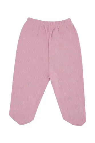 Unisex Chaqaloq Tekis Hisobotli Ribana Shim Tek Oyoq Osti Sport Shim Penye-G.QURUQ 