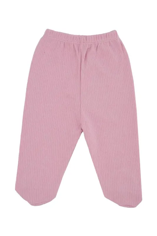 Unisex Chaqaloq Tekis Hisobotli Ribana Shim Tek Oyoq Osti Sport Shim Penye-G.QURUQ - 1