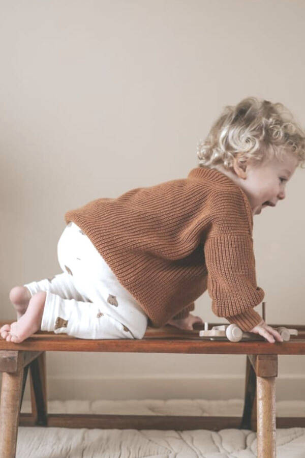 Unisex chaqaloq va bolalar uchun krujka bo'yinli trikotaj sviter 6 oy - 5 yosh - 7