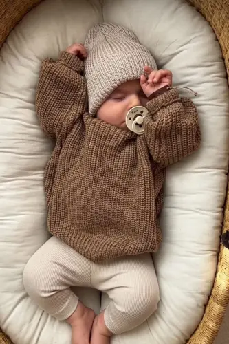 Unisex chaqaloq va bolalar uchun krujka bo'yinli trikotaj sviter 6 oy - 5 yosh - MINYTRENDY (1)