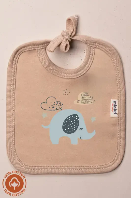 Unisex Chaqaloq Yangi Tug'ilgan Paxtalik Organik Paxtali Fil Bosmali 0-3 Oylik Chaqaloq So'lagi 3 Donali To'plam - 2