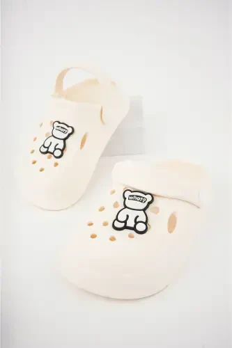 Unisex Child Figured Sticker Sandal-Slipper-CREAM - 1