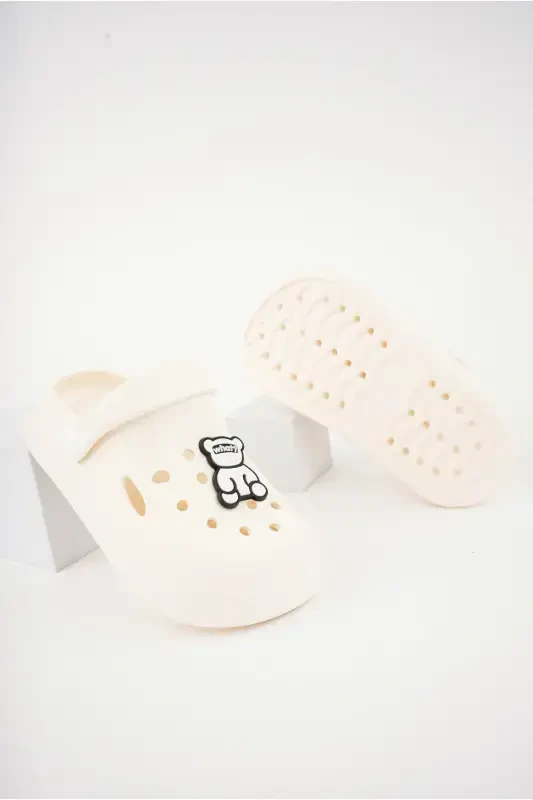 Unisex Child Figured Sticker Sandal-Slipper-CREAM - 3
