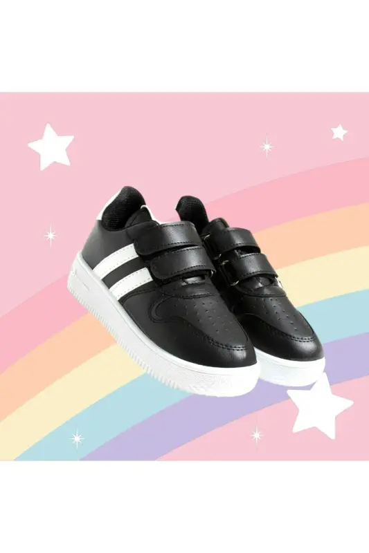 Unisex Children's Velcro Comfortable Daily Sneaker Sports Shoes GAK-Children-Black - GAK RUN