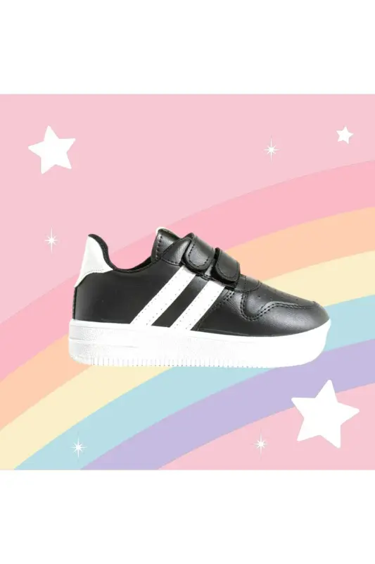 Unisex Children's Velcro Comfortable Daily Sneaker Sports Shoes GAK-Children-Black - 2