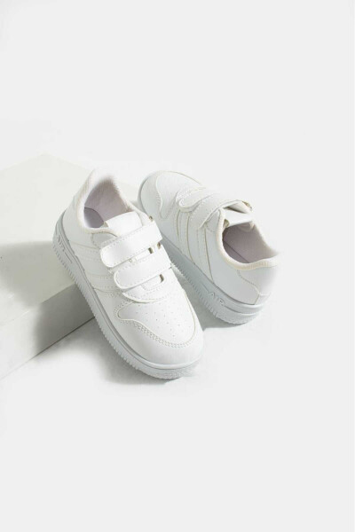 Unisex Çocuk Cırtlı Rahat Günlük Sneaker Spor Ayakkabı - BEYAZ - 6