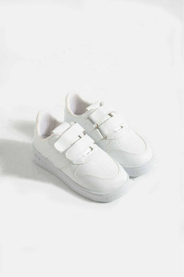 Unisex Çocuk Cırtlı Rahat Günlük Sneaker Spor Ayakkabı - BEYAZ - 7