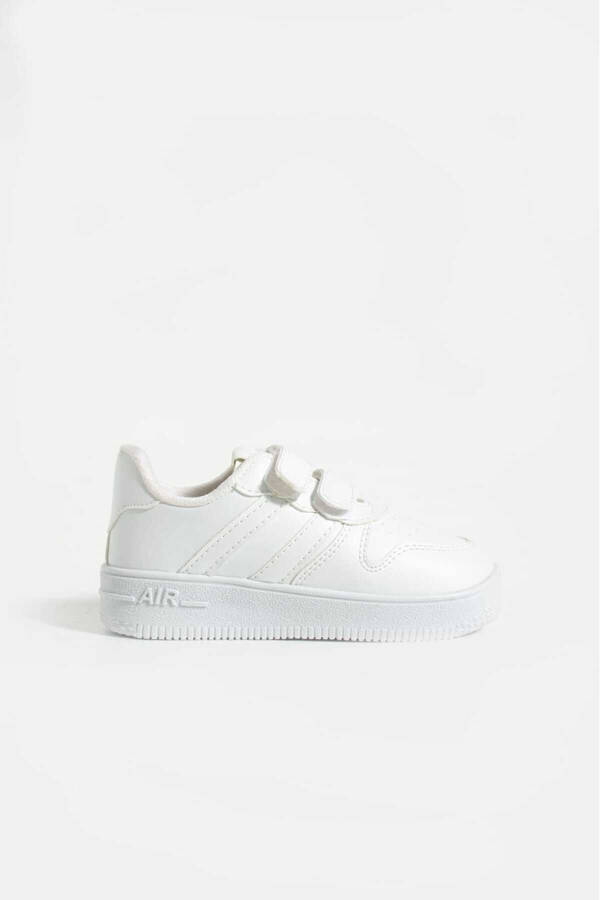 Unisex Çocuk Cırtlı Rahat Günlük Sneaker Spor Ayakkabı - BEYAZ - 3