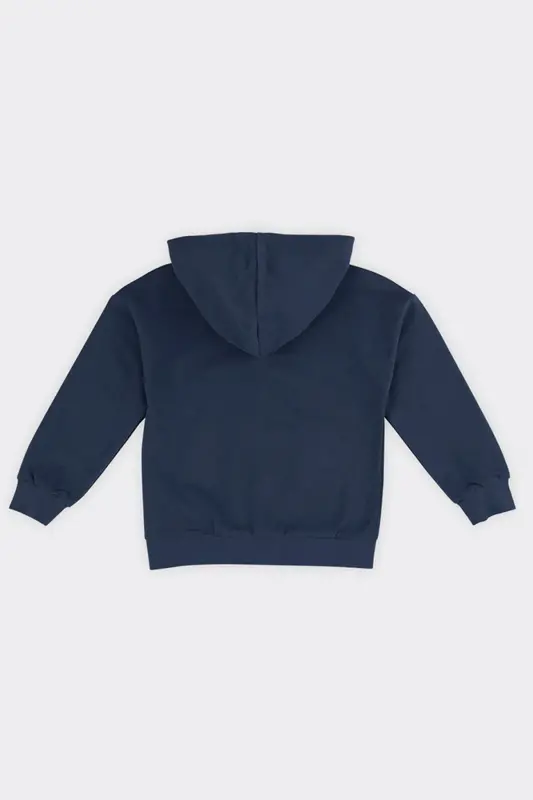 Unisex Çocuk Fermuarlı Lacivert Sweatshirt - 002-Lacivert - 2