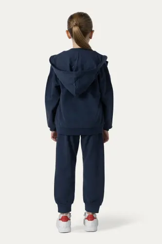 Unisex Çocuk Fermuarlı Lacivert Sweatshirt - 002-Lacivert - 7