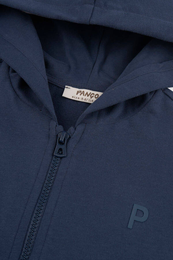 Unisex Çocuk Fermuarlı Lacivert Sweatshirt - 002-Lacivert - 3