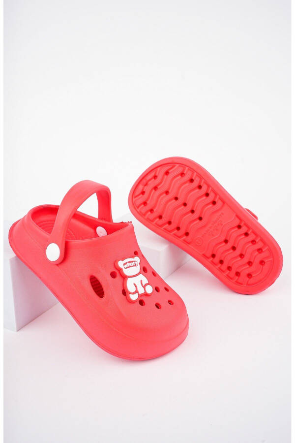 Unisex Çocuk Figürlü Sticker Sandalet-Terlik - KIRMIZI - 3
