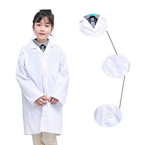 Unisex Kids Lab Coat Scientists Career Day Costume Halloween Pretent Dress-up Role Play Set - 2