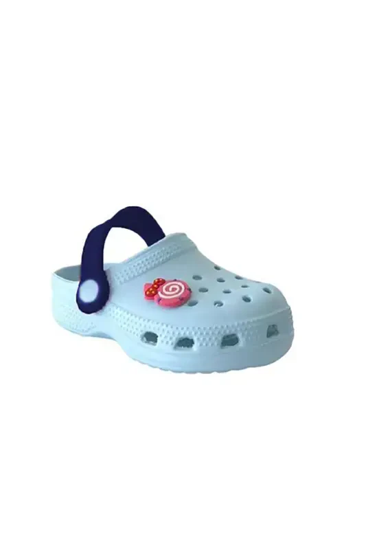 Unisex Çocuk Sandalet-açık mavi emojili - 1