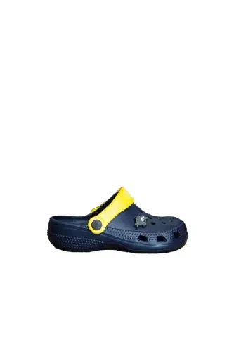 Unisex Çocuk Sandalet-lacivert sarı emojili - Modazone (1)