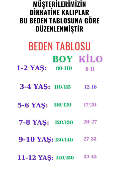 Kız Çocuk Yeşil Peluş Ceket Beden Tablosuna Göre Alım Yapabilirsiniz - YEŞİL - 2