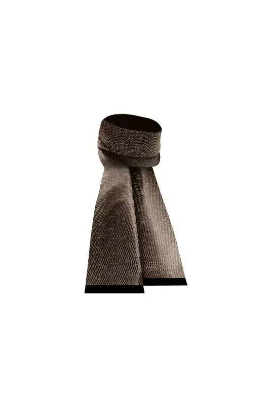 Unisex Coffee Line Patterned Satin Thin Cashmere Textured Warm Soft Winter Scarf-gift-brown - 3