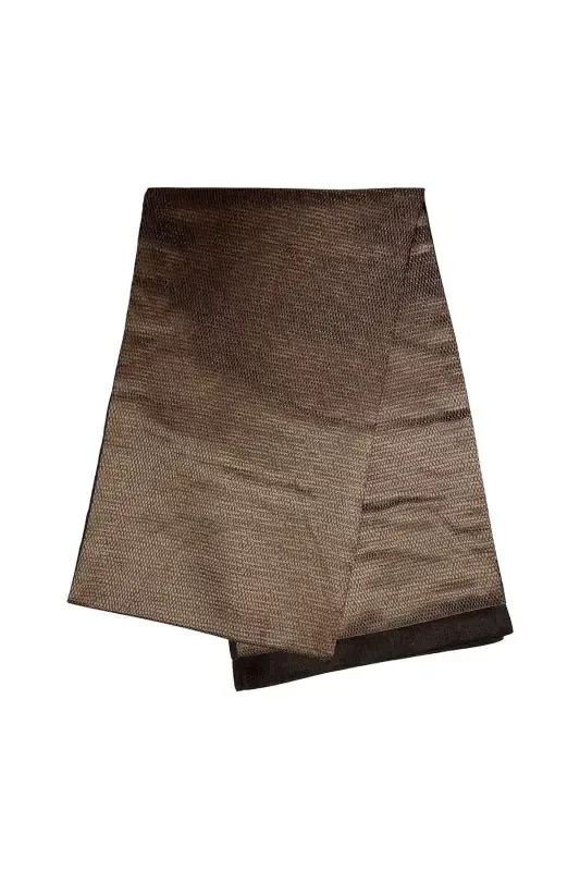 Unisex Coffee Line Patterned Satin Thin Cashmere Textured Warm Soft Winter Scarf-gift-brown - 4