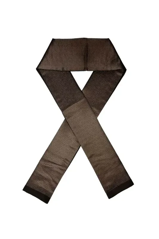 Unisex Coffee Line Patterned Satin Thin Cashmere Textured Warm Soft Winter Scarf-gift-brown - 5