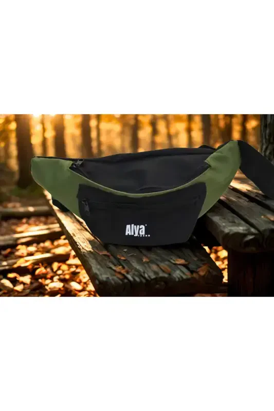 Unisex Colorful Two Compartment Shoulder And Waist Bag-Khaki - 4