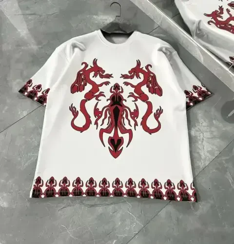 Unisex Crew Neck Printed Oversize T-Shirt - White - 1