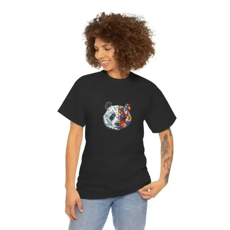 Unisex Crew Neck Printed T-Shirt - Black - 1