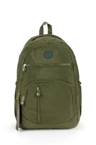 Unisex Crinkle Waterproof Fabric Large Multi-Pocket School and Travel Backpack Cty-lbn-101-Khaki - CITYCENTERFASHION (1)