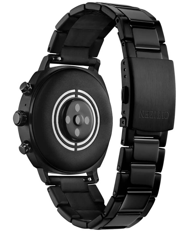 Unisex CZ Smart Watch, Black-Tone Stainless Steel Bracelet, Wear OS, 41mm Black - 3