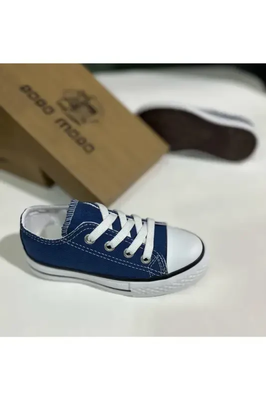 Unisex Daily Linen Casual Jean Blue Baby & Kids Sneaker - Jean Blue - YMN AYAKKABI