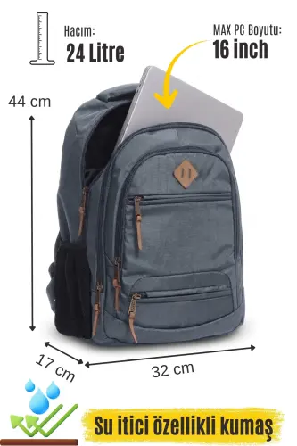 Unisex Daily School Travel Backpack Gk19 Gray-GRAY - 6