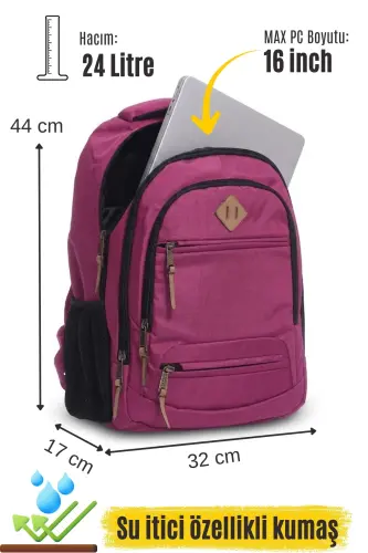 Unisex Daily School Travel Backpack Gk19 Lilac-LILAC - 6