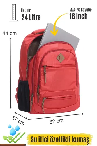 Unisex Daily School Travel Backpack Gk19 Salmon-SALMON - 5