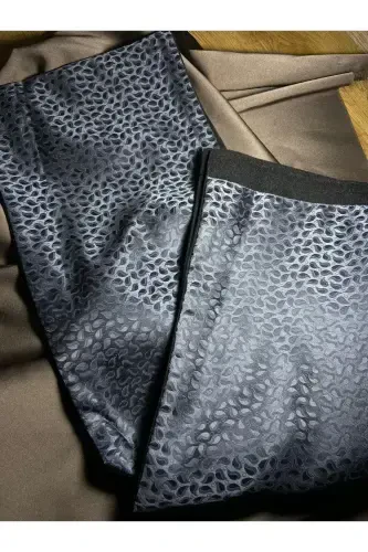 Unisex Drop Patterned Satin Thin Cashmere Textured Warm Soft Winter Scarf-gift-Gray - 1