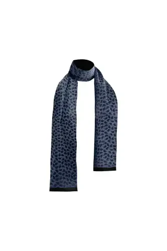Unisex Drop Patterned Satin Thin Cashmere Textured Warm Soft Winter Scarf-gift-Gray - BIES (1)
