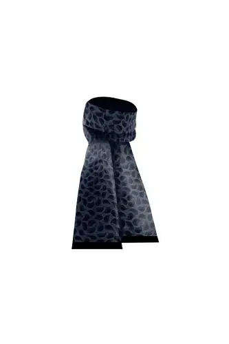 Unisex Drop Patterned Satin Thin Cashmere Textured Warm Soft Winter Scarf-gift-Gray - 3