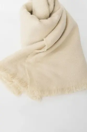Unisex Düz Bej Kalın Atkı duzsiyahkalınatkiw - Sand - NOVON (1)