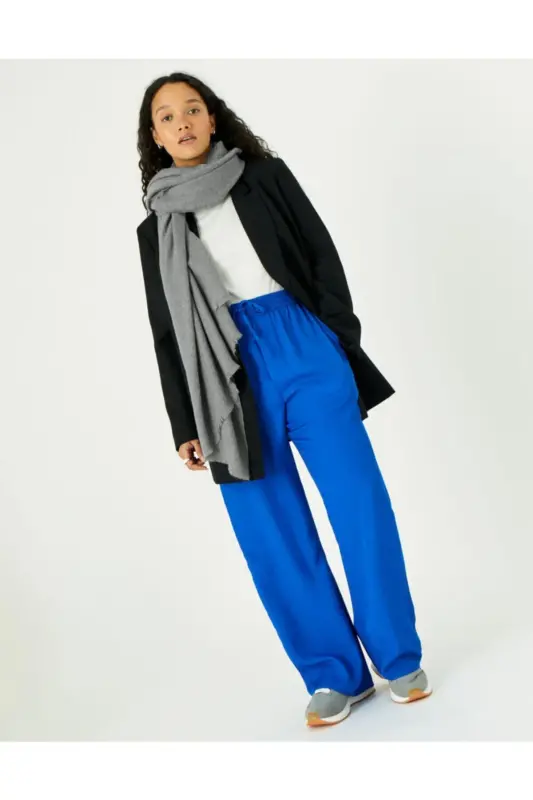 Unisex Düz Gri Kalın Yumuşak Atkı-Gri - 3