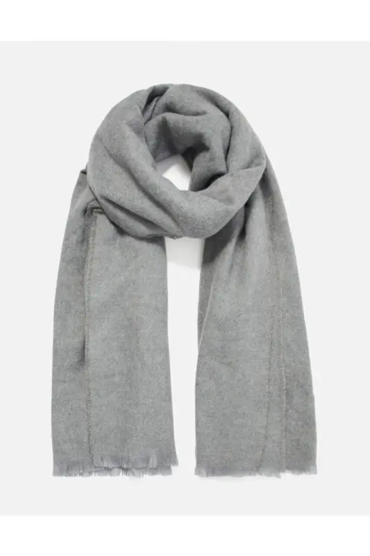 Unisex Düz Gri Kalın Yumuşak Atkı - Gri - 4