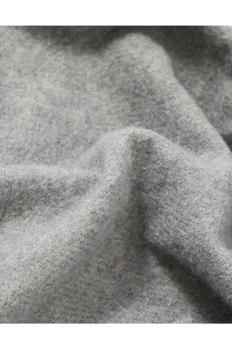 Unisex Düz Gri Kalın Yumuşak Atkı - Gri - 5