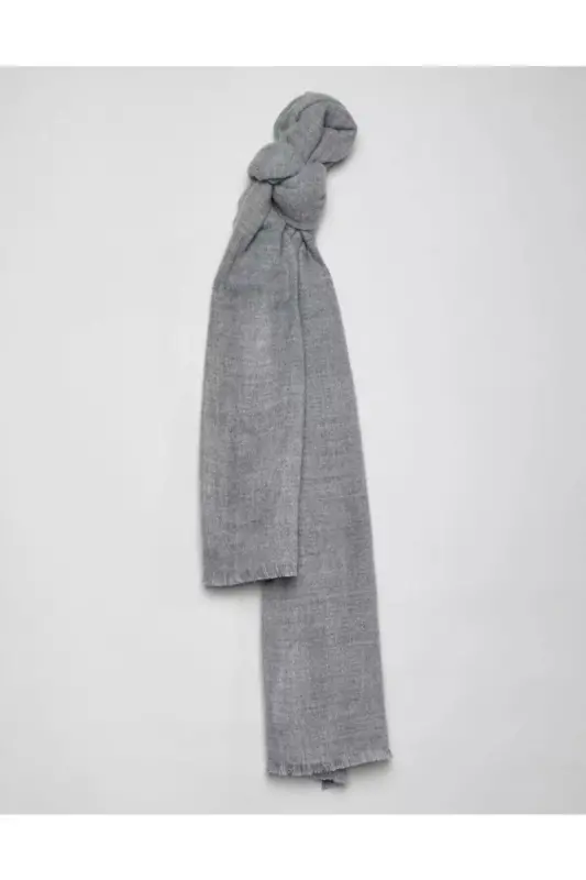 Unisex Düz Gri Kalın Yumuşak Atkı - Gri - 6