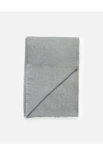 Unisex Düz Gri Kalın Yumuşak Atkı - Gri - 7
