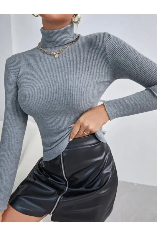 Unisex Fiyat Pamuklu Balıkçı Yaka Şardonlu Slimfit Boğazlı Kazak - ASORTİ - 1