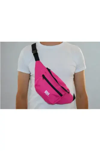 Unisex Fuchsia Ikki Bo'limli Yelka Va Bel Sumkasi (SOVG'A QUTISIDA YUBORILADI) - 1