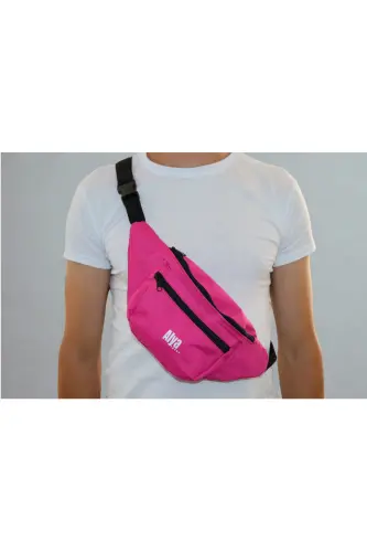 Unisex Fuchsia Two-Compartment Shoulder and Waist Bag (Sent in Gift Box) 