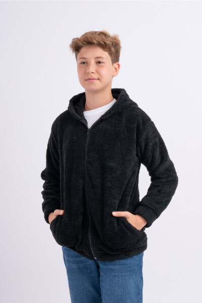 Unisex Genç Çocuk Polar Welsoft Peluş Cepli Ceket - SWEETS COLLECTION (1)
